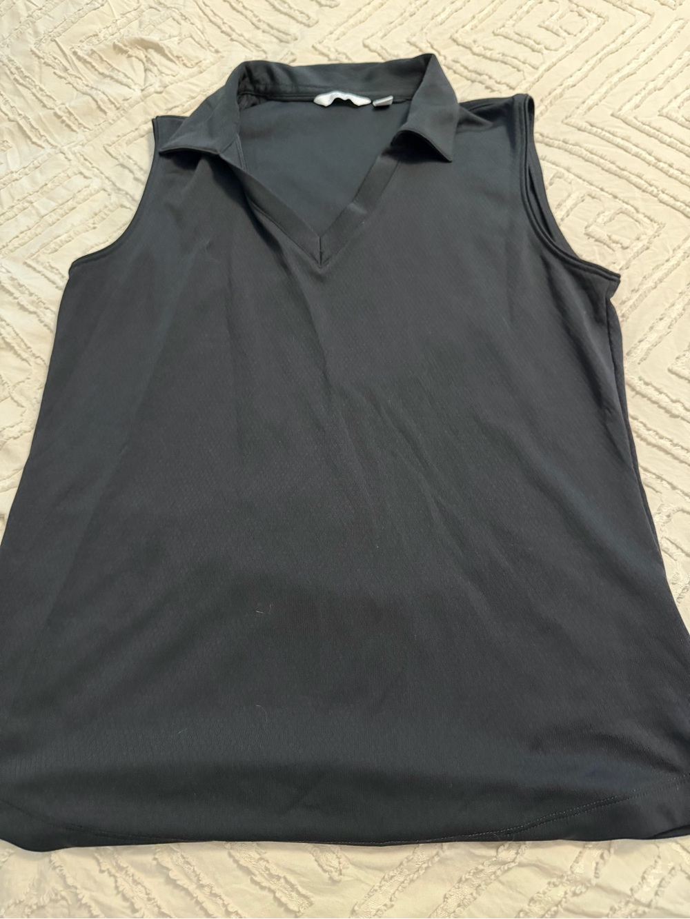 Lady Hagen Black Sleeveless Polo Top